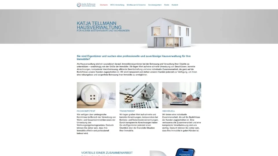 Hausverwaltung Tellmann Website