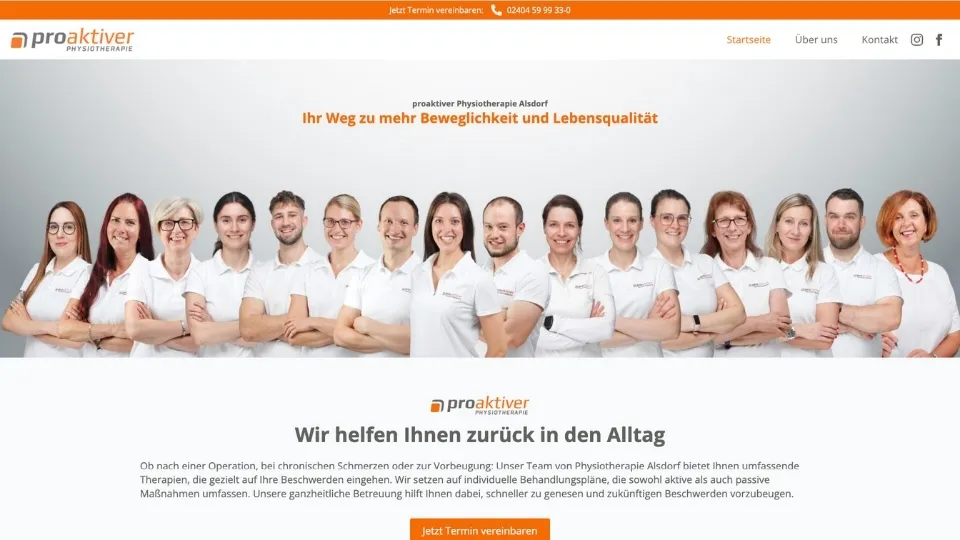 Proaktive Physiotherapie Website